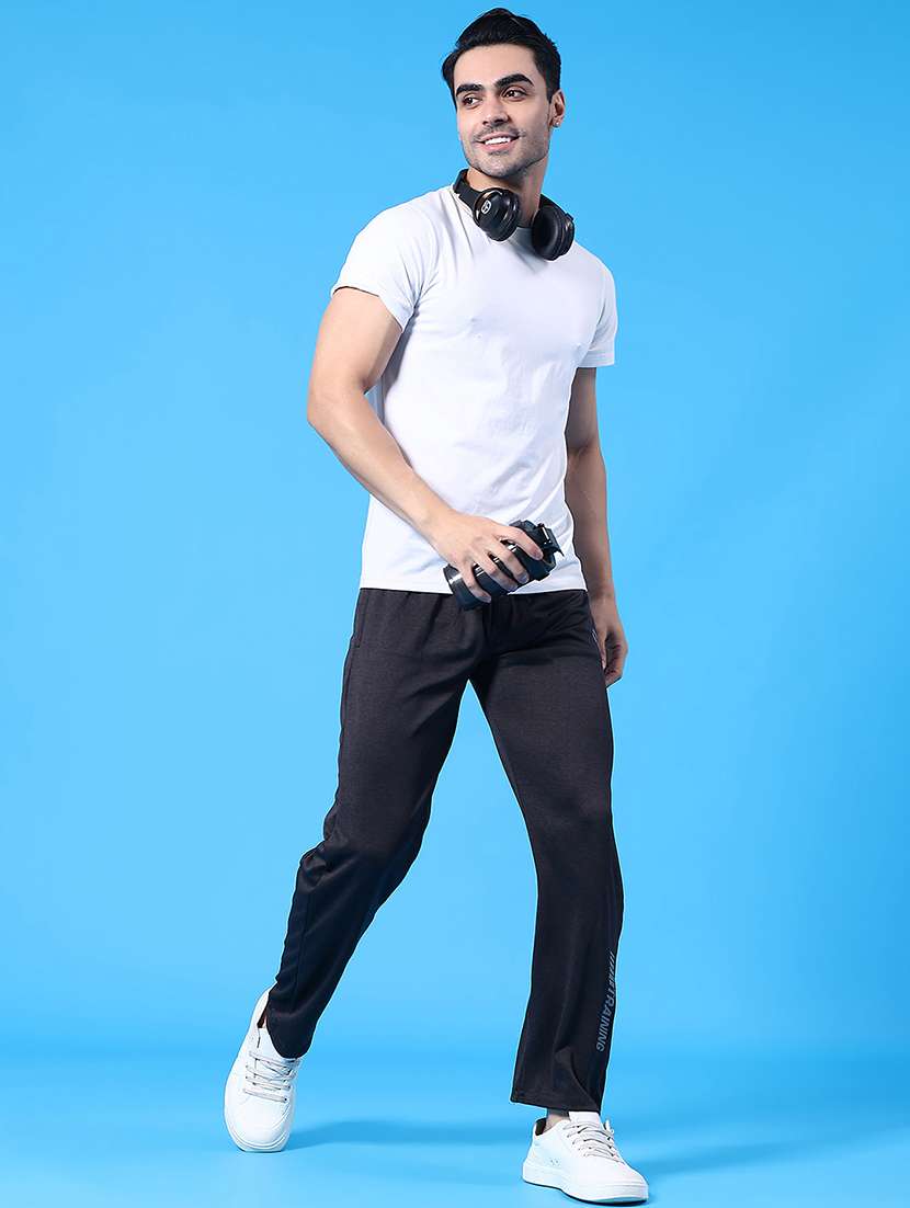 men black polyester  full length track pant - 22177329 -  Standard Image - 4