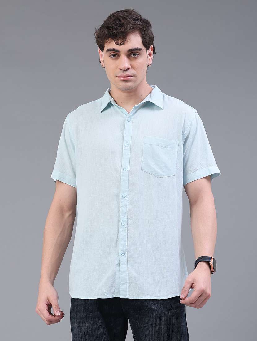 light blue cotton casual shirt - 22177342 -  Standard Image - 1