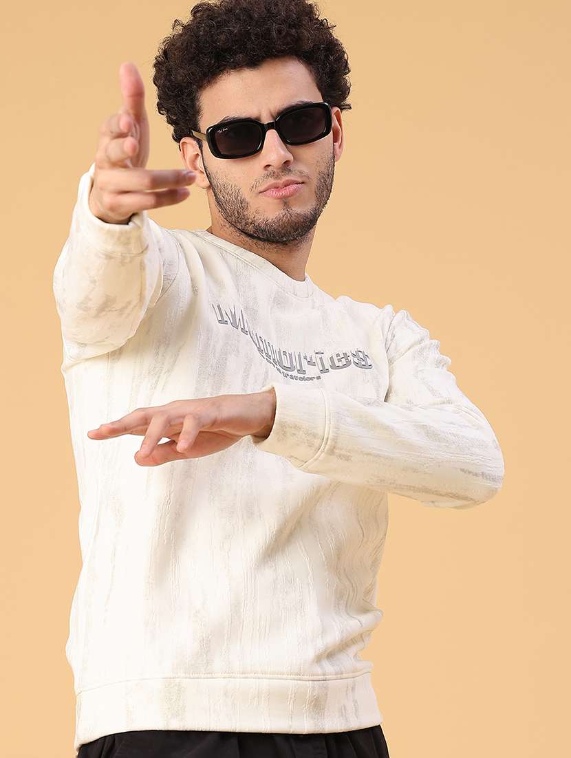 men printed long sleeve regular fit sweatshirt