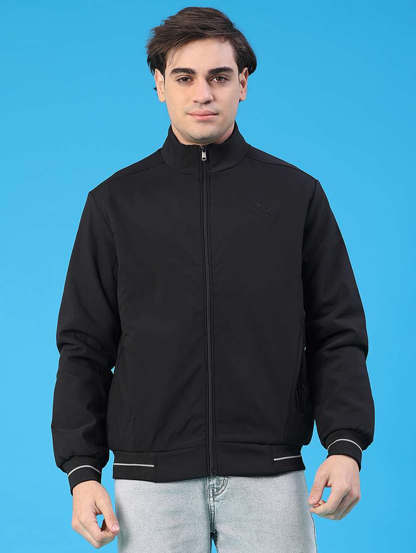 men solid long sleeve insulator bomber jacket - 22177646 -  Standard Image - 1