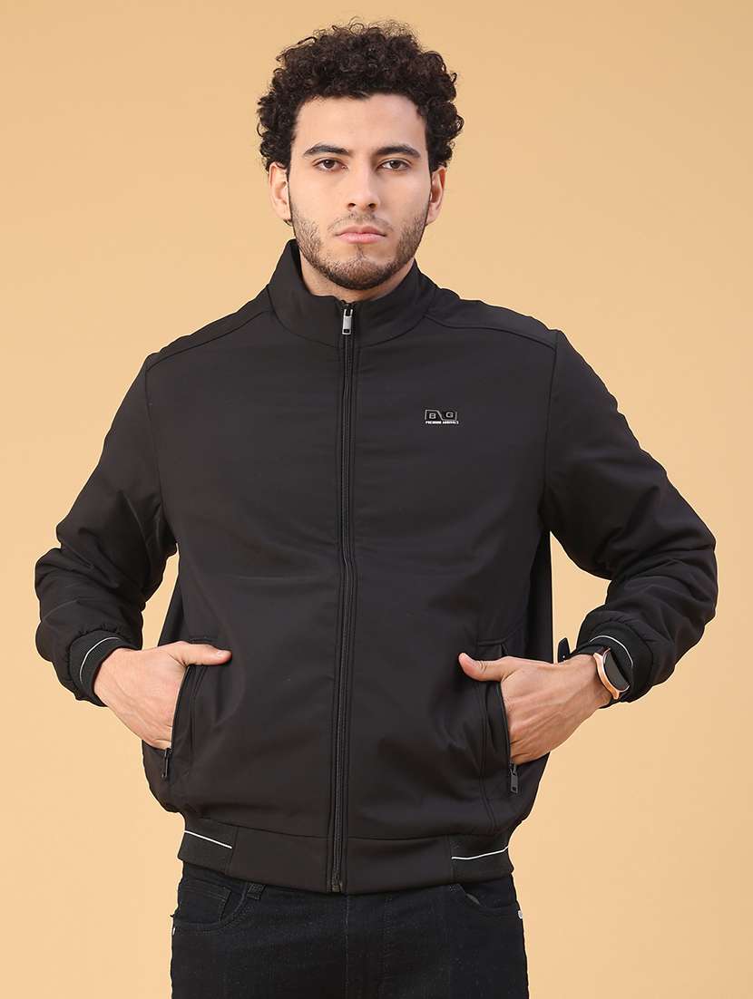 men solid long sleeve insulator bomber jacket - 22177652 -  Standard Image - 1