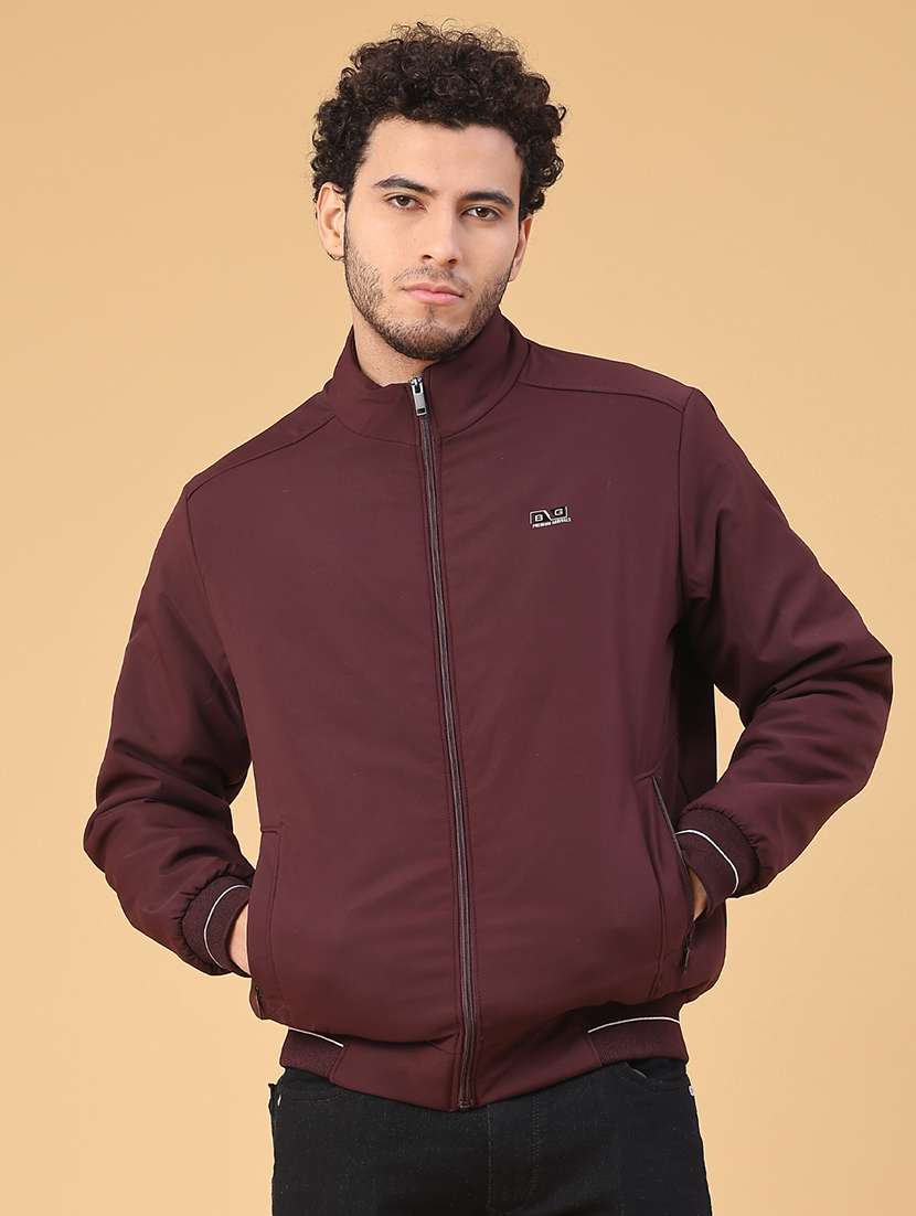 men solid long sleeve insulator bomber jacket - 22177654 -  Standard Image - 1