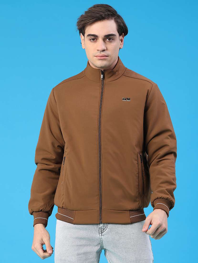 men solid long sleeve insulator bomber jacket - 22177658 -  Standard Image - 1