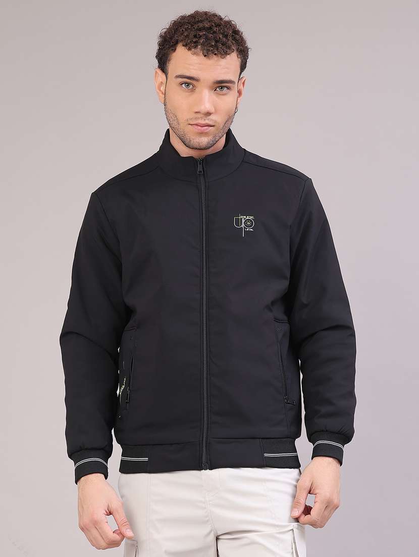 men solid long sleeve insulator bomber jacket - 22177660 -  Standard Image - 1