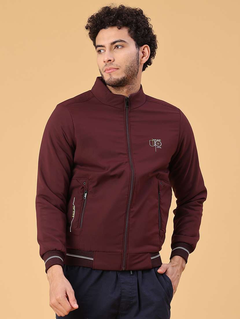 men solid long sleeve insulator bomber jacket - 22177661 -  Standard Image - 1