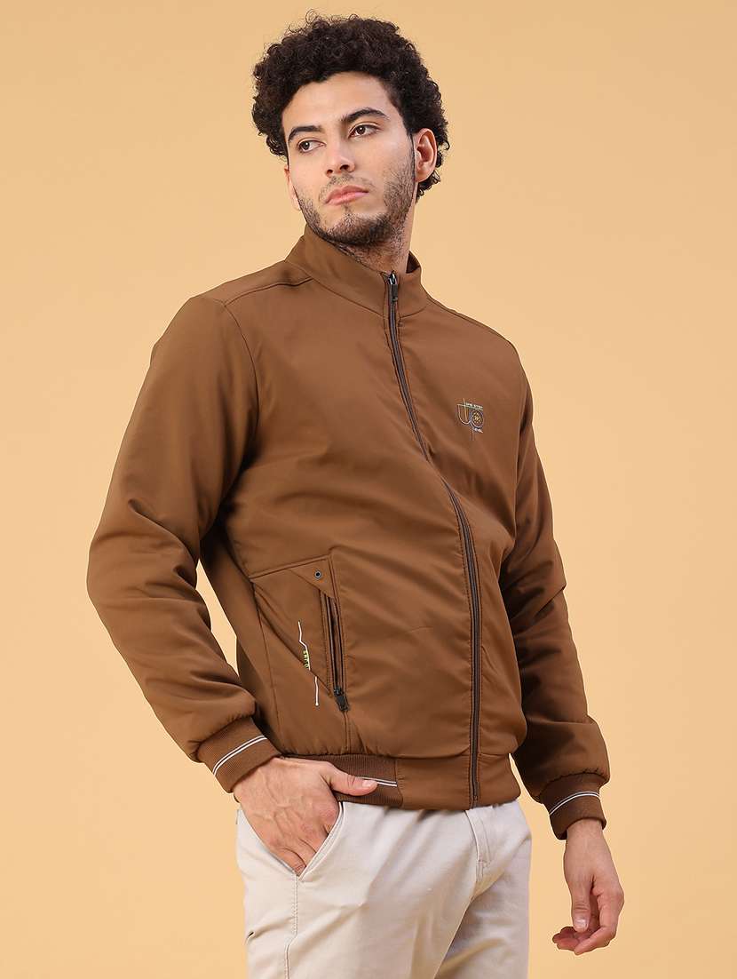 men solid long sleeve insulator bomber jacket - 22177665 -  Standard Image - 1