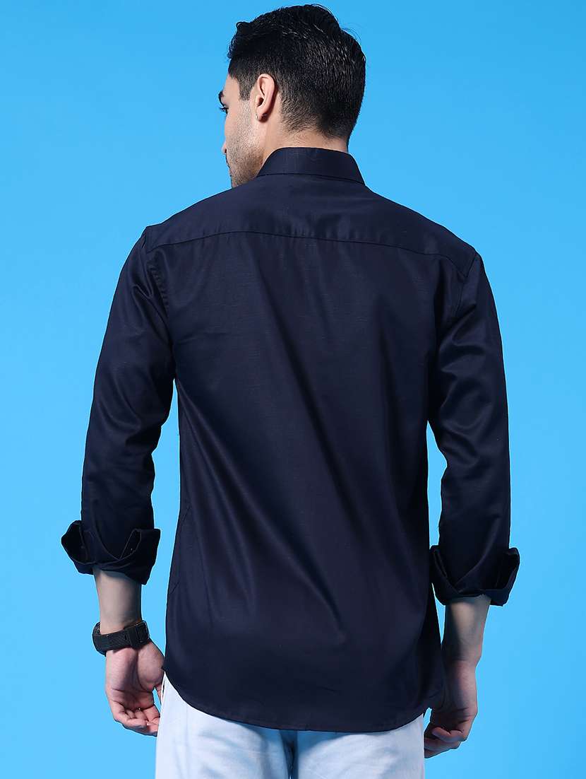 men solid long sleeve regular fit casual shirt - 22177667 -  Standard Image - 4