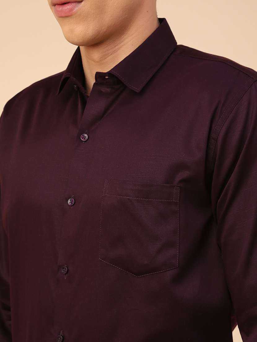 men solid long sleeve slim fit formal shirt - 22177670 -  Standard Image - 1