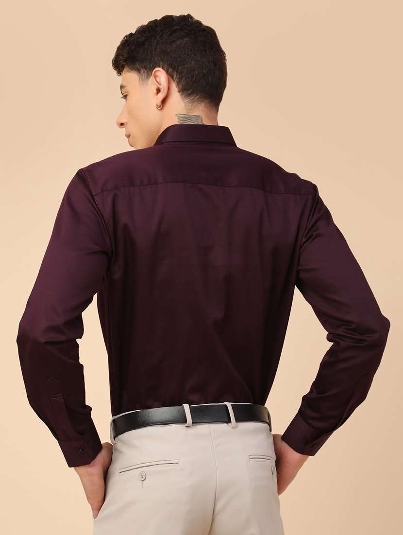 men solid long sleeve slim fit formal shirt - 22177670 -  Standard Image - 4
