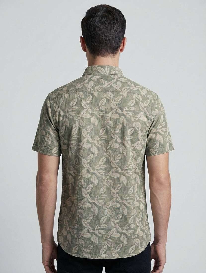 men printed short sleeve regular fit casual shirt - 22177700 -  Standard Image - 4