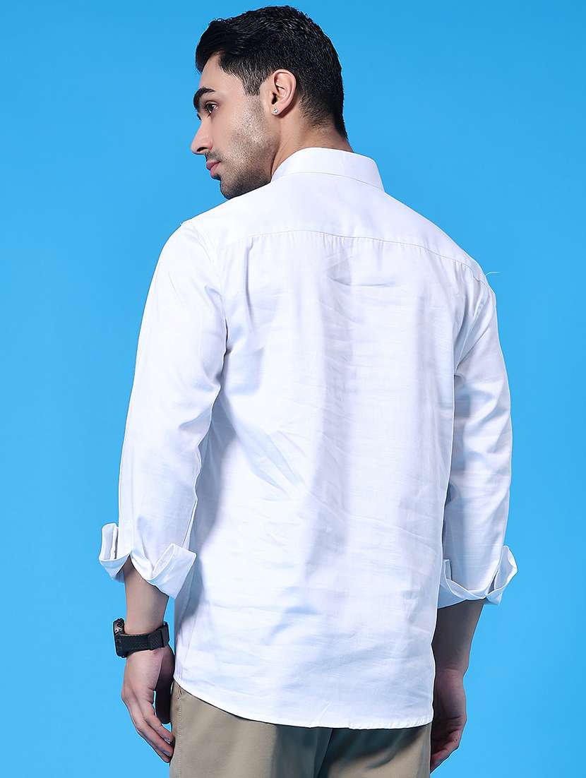 men solid long sleeve regular fit casual shirt - 22177701 -  Standard Image - 4