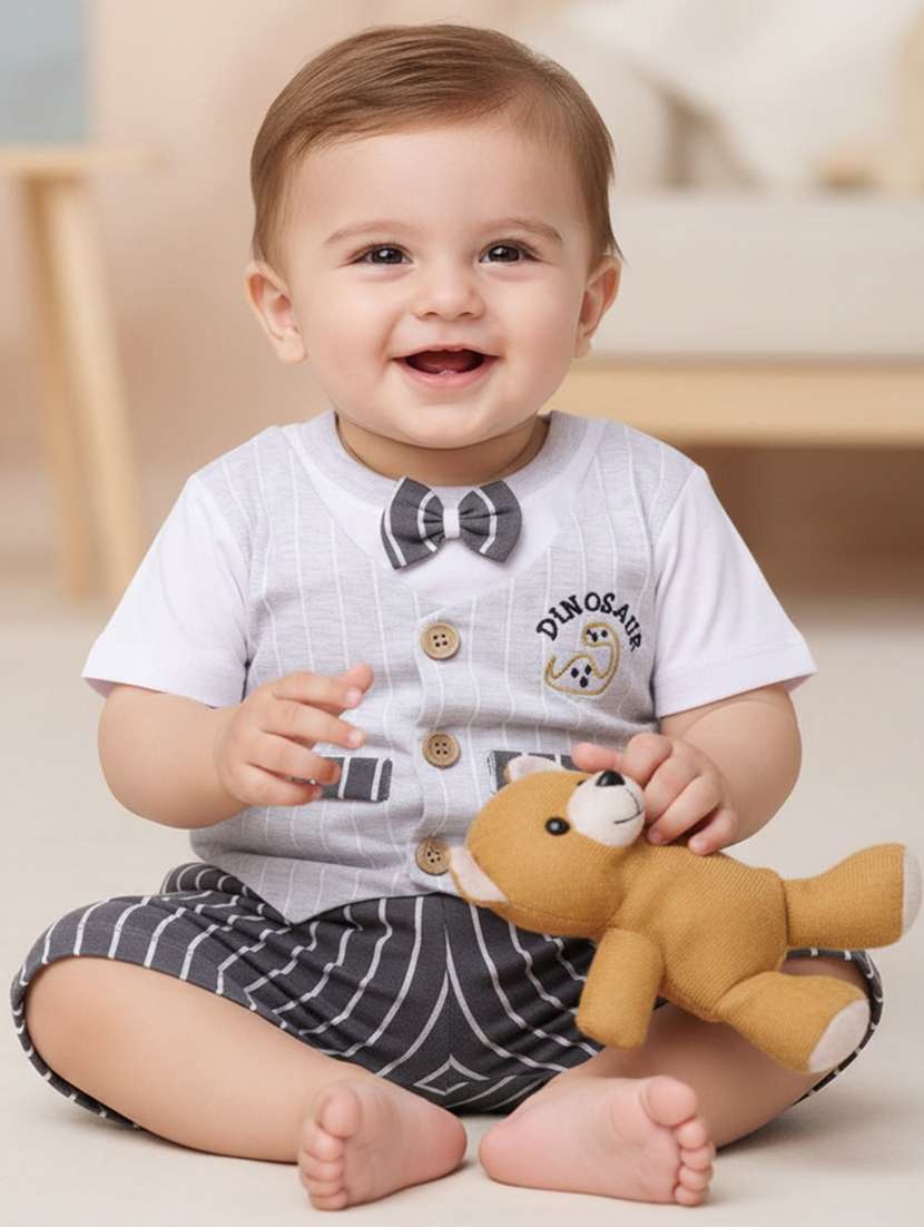 boys striped t-shirt and shorts co-ord set - 22177708 -  Standard Image - 1