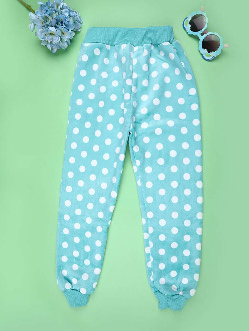 girls polka dot mid rise winterwear jogger - 22177729 -  Standard Image - 1