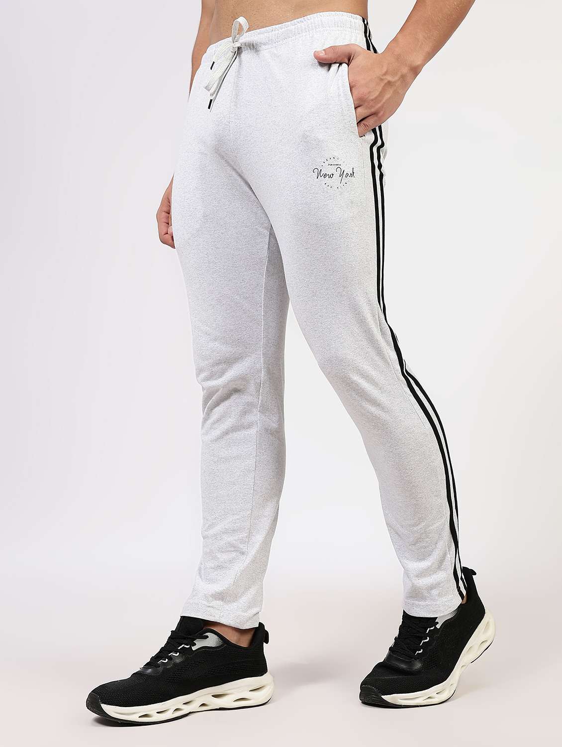 men solid mid rise track pant - 22177784 -  Standard Image - 1