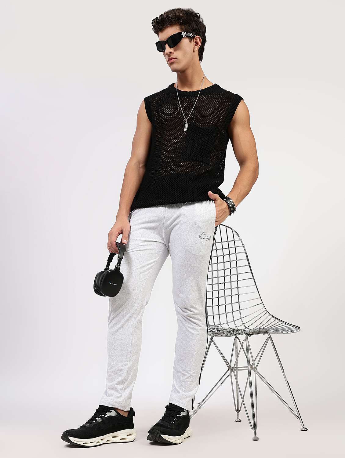 men solid mid rise track pant - 22177784 -  Standard Image - 4