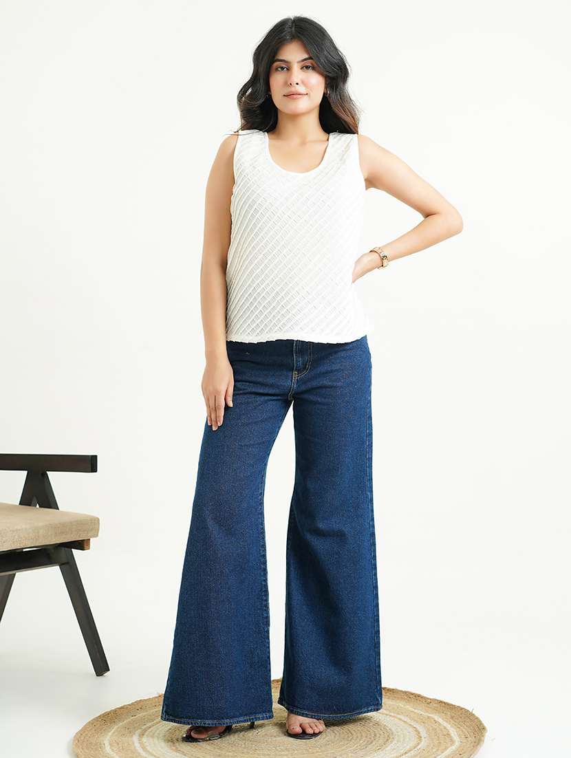 women white solid sleeveless tank top - 22177869 -  Standard Image - 4