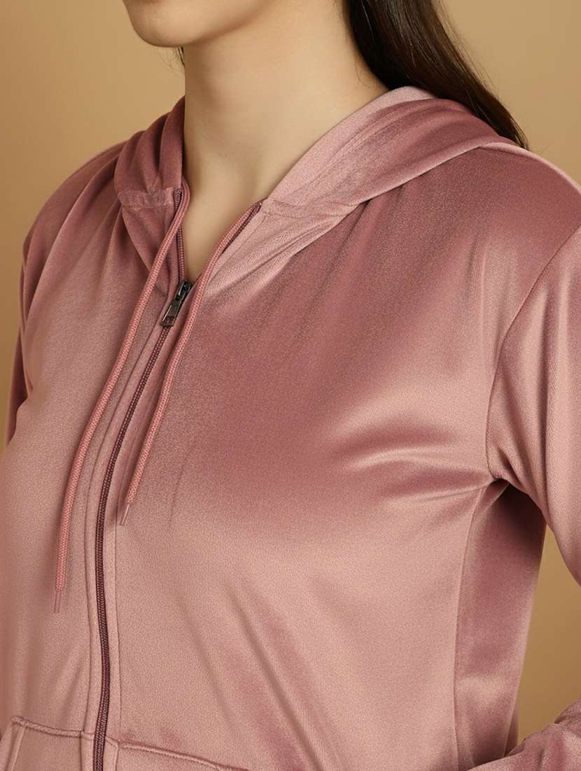 women solid hooded nightwear pyjama set - 22177874 -  Standard Image - 4