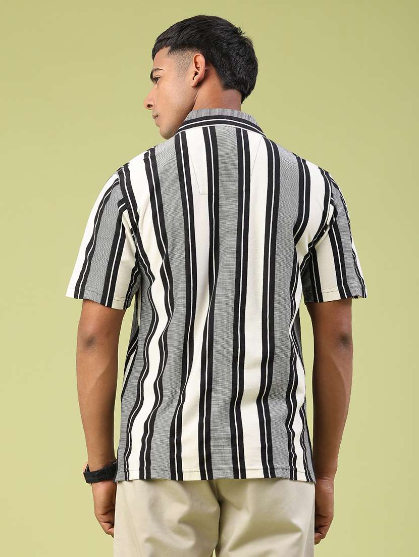 men striped short sleeve regular fit casual shirt - 22177908 -  Standard Image - 4