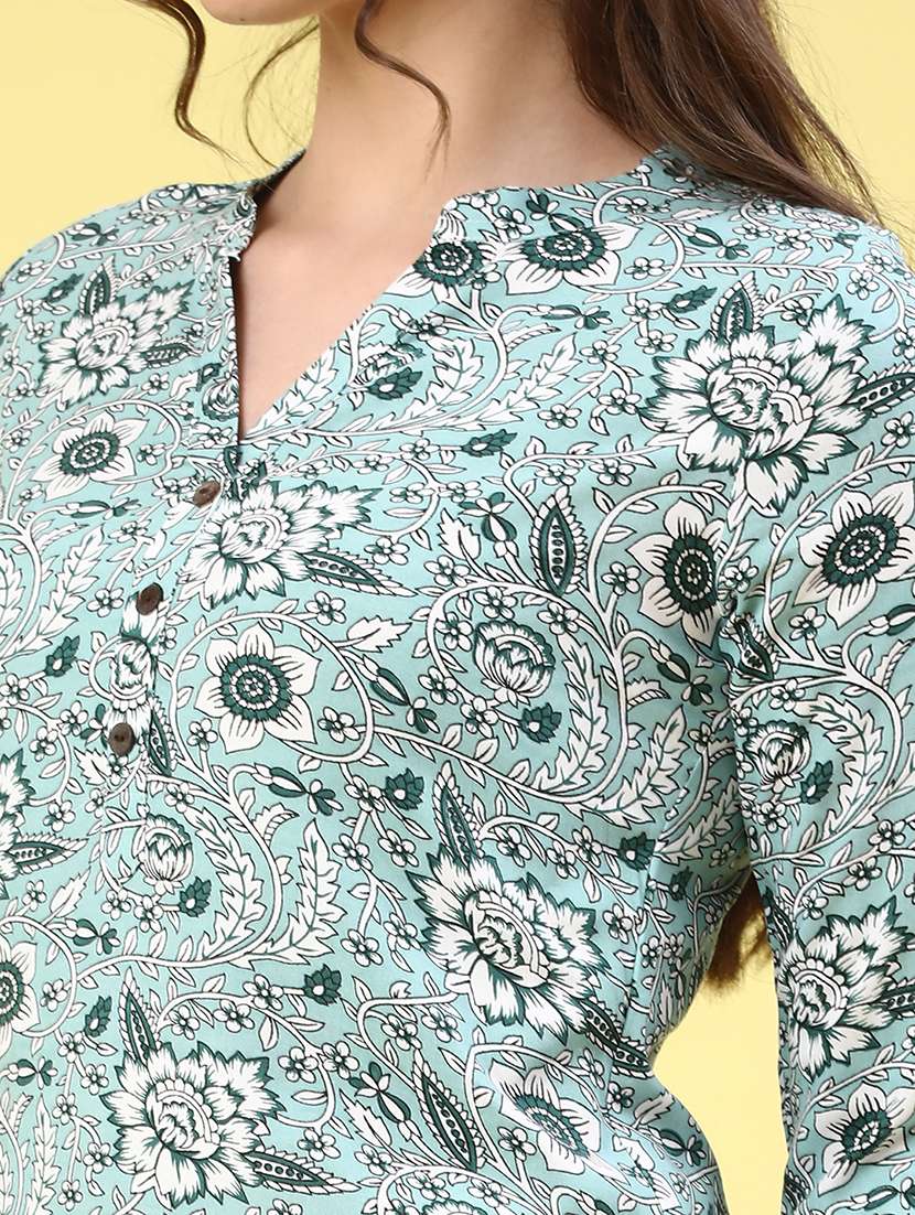 green rayon kurta pant  set - 22177953 -  Standard Image - 1