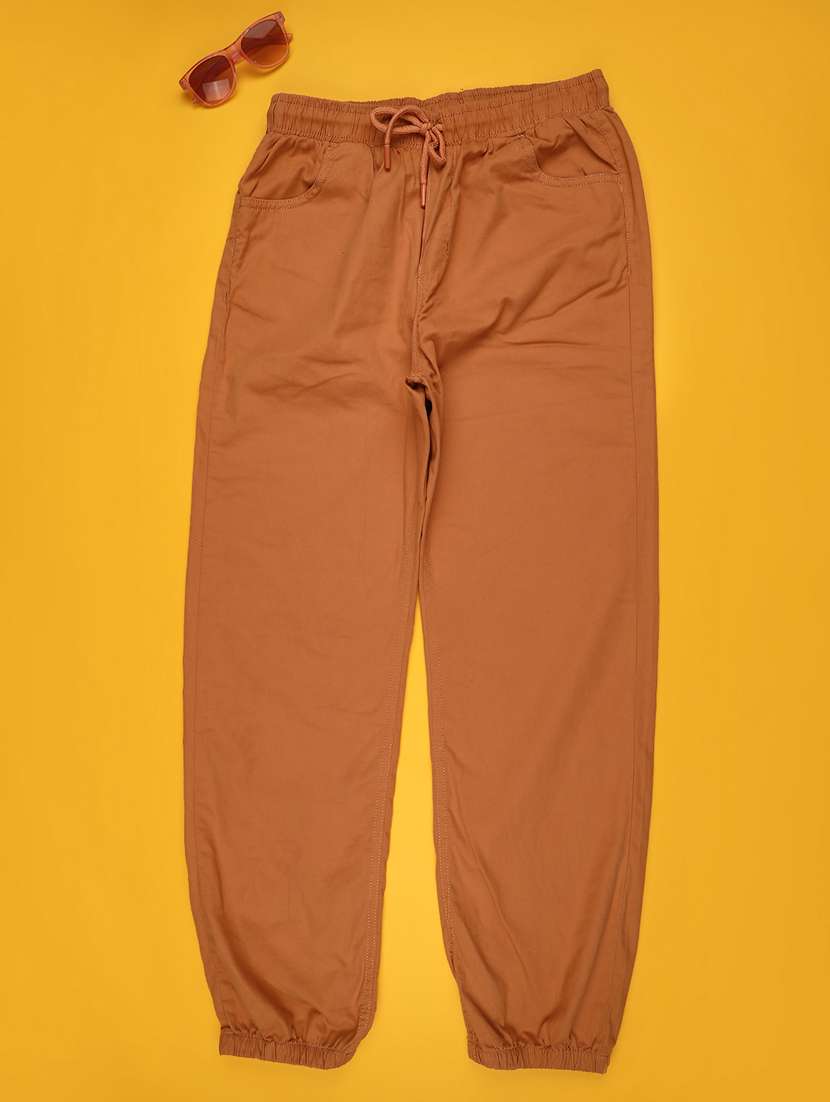 girls solid mid rise jogger - 22177978 -  Standard Image - 1