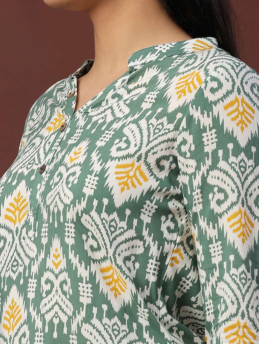 women green rayon straight kurti - 22177988 -  Standard Image - 1
