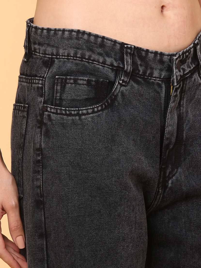 women solid mid rise wide leg jeans - 22177999 -  Standard Image - 1