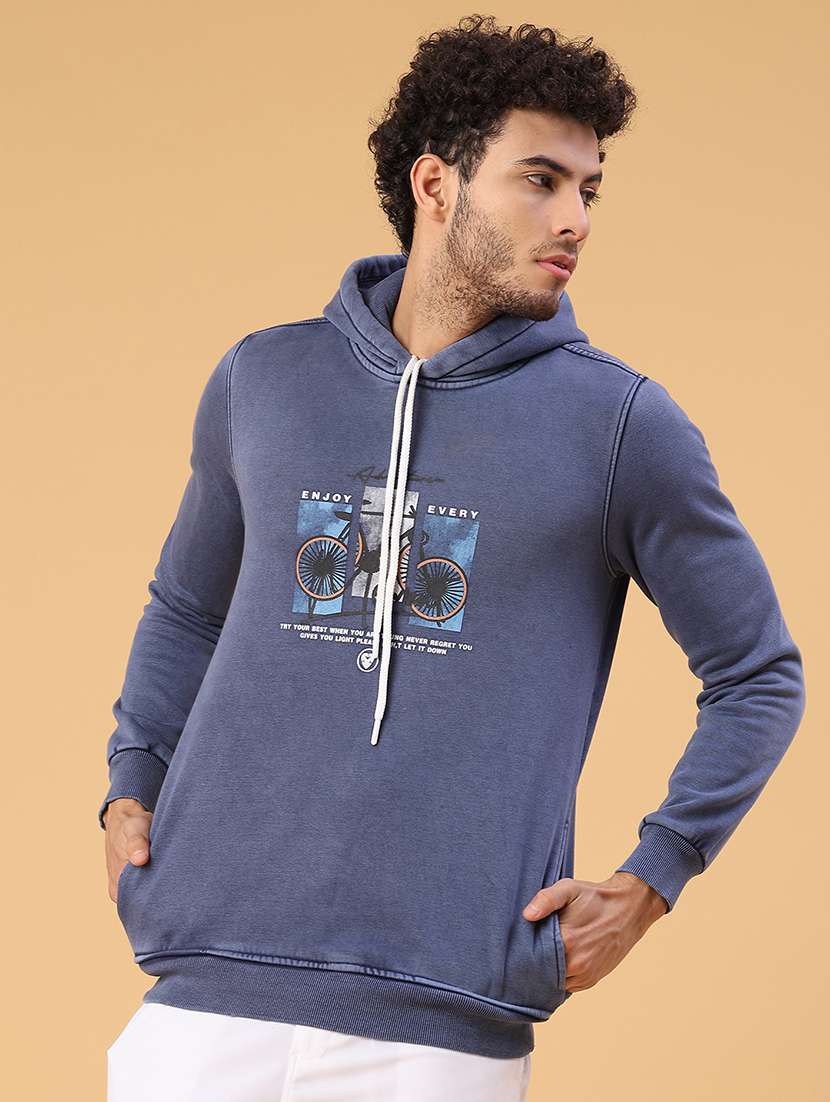 men printed long sleeve regular fit sweatshirt