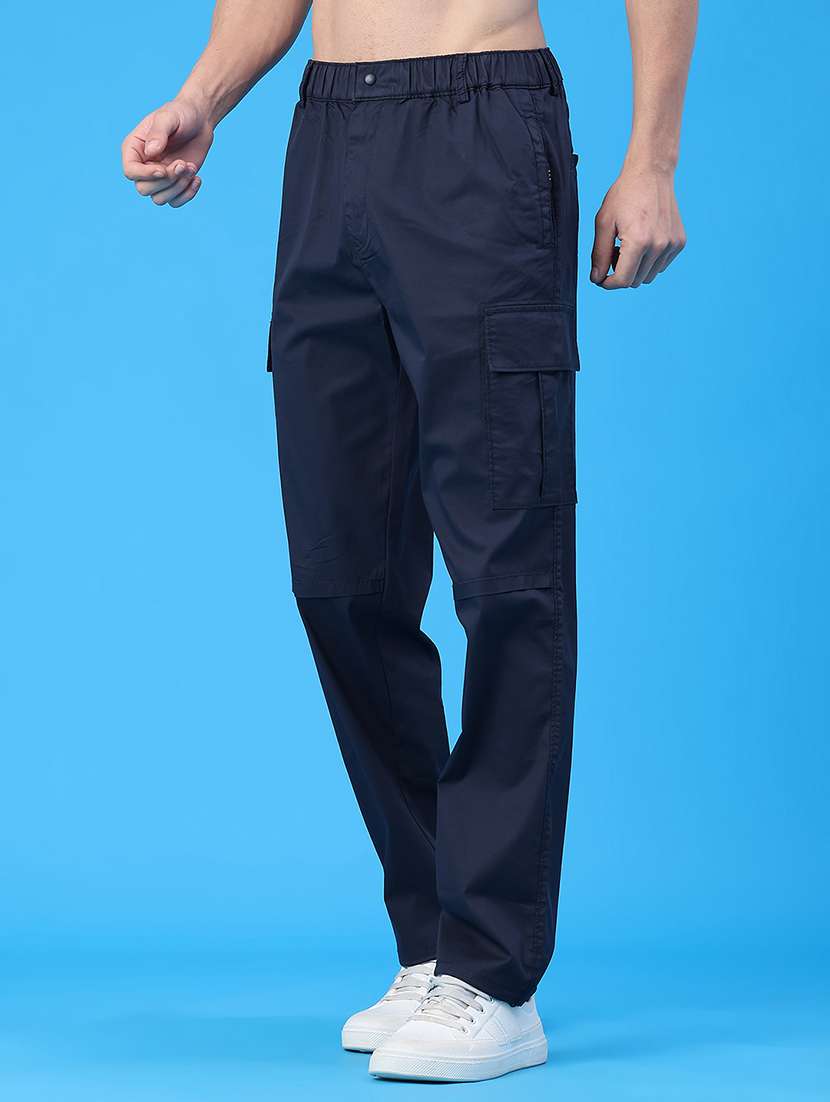 men solid mid rise regular fit cargo - 22178177 -  Standard Image - 1