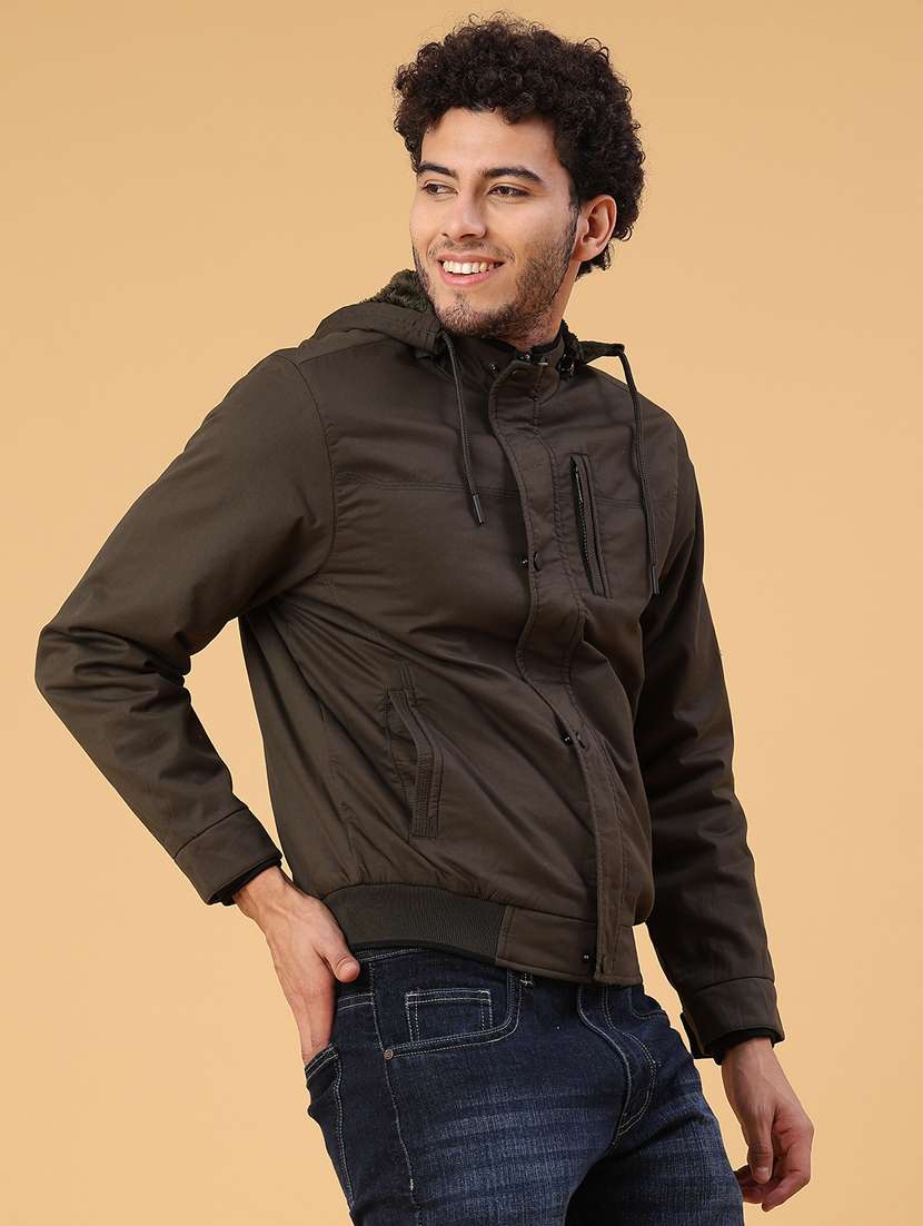 men solid long sleeve insulator bomber jacket - 22178183 -  Standard Image - 1