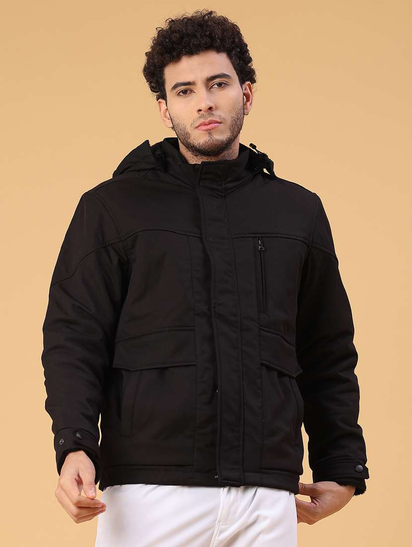 men solid long sleeve insulator bomber jacket - 22178184 -  Standard Image - 1