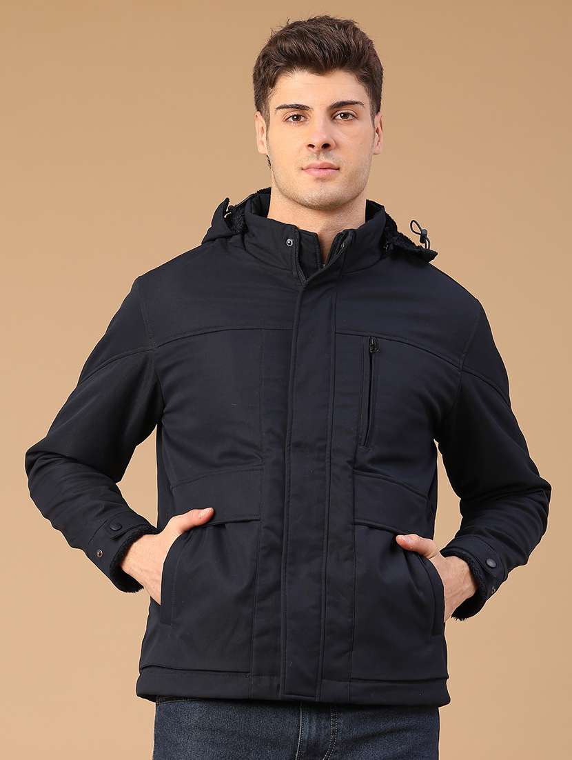 men solid long sleeve insulator bomber jacket - 22178185 -  Standard Image - 1