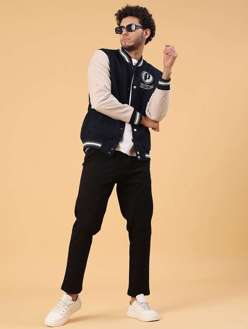 men color block long sleeve varsity jacket - 22178189 -  Standard Image - 4