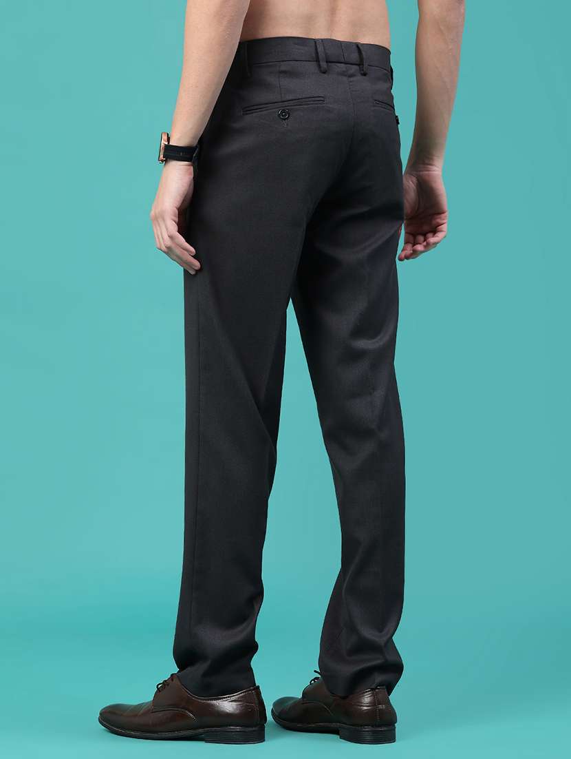 men solid mid rise flat front formal trouser - 22178208 -  Standard Image - 4