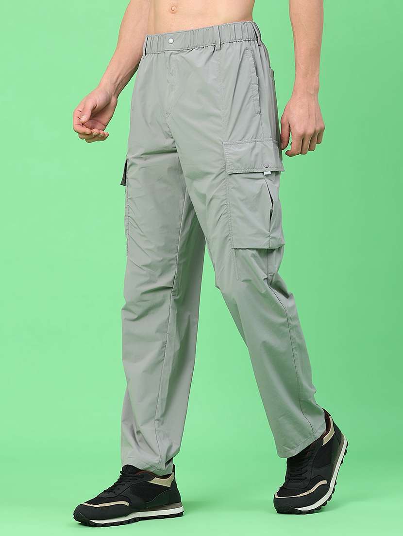 men solid mid rise regular fit cargo - 22178212 -  Standard Image - 1