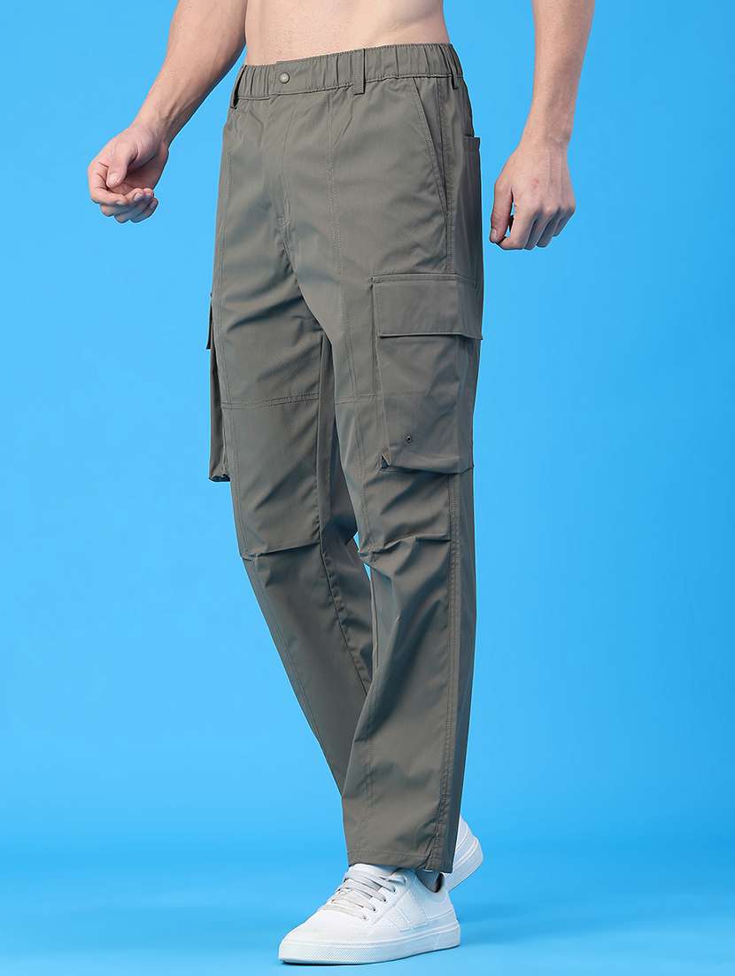men solid mid rise regular fit cargo - 22178213 -  Standard Image - 1
