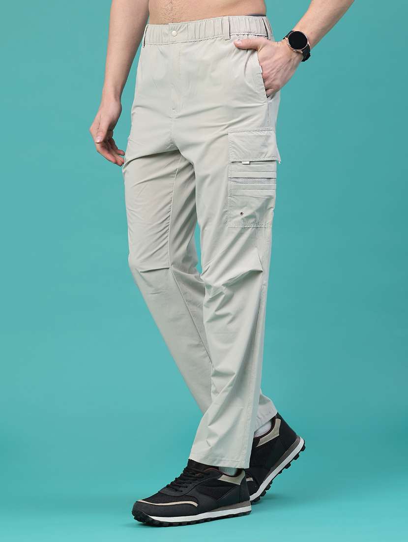 men solid mid rise regular fit cargo - 22178215 -  Standard Image - 1