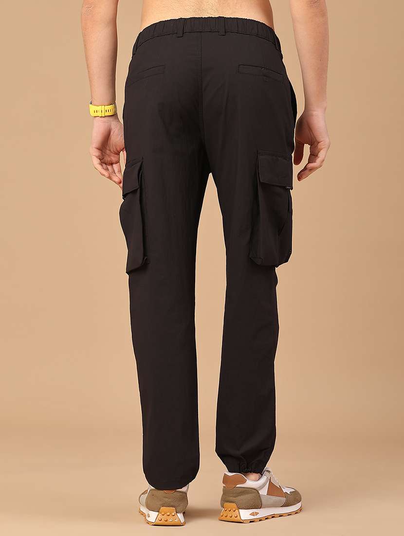 men solid mid rise regular fit cargo - 22178221 -  Standard Image - 4