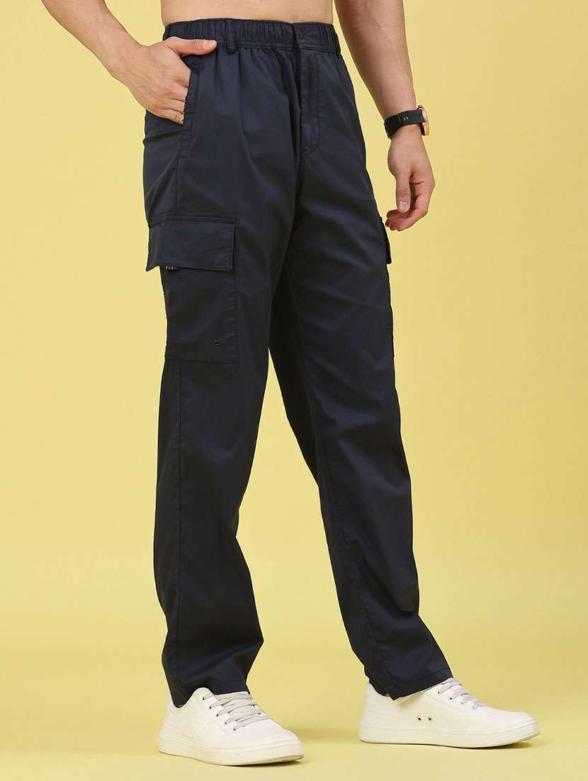 men solid mid rise relaxed fit cargo  - 22178224 -  Standard Image - 1
