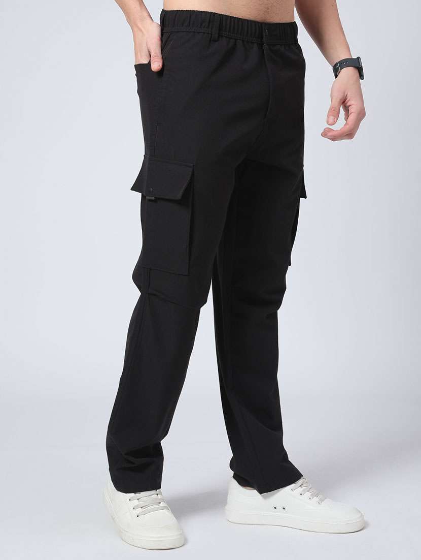 men solid mid rise regular fit cargo  - 22178225 -  Standard Image - 1