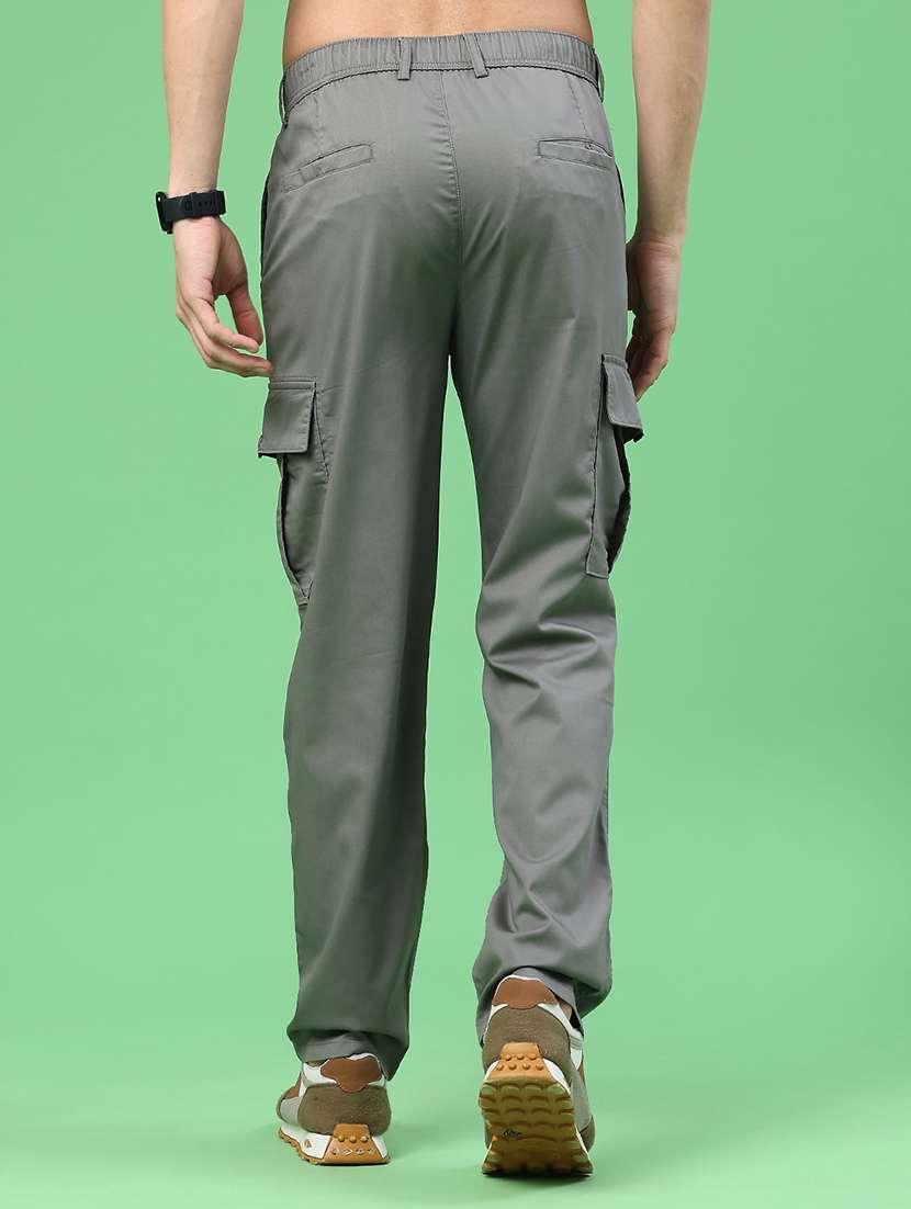 men solid mid rise regular fit cargo  - 22178226 -  Standard Image - 4