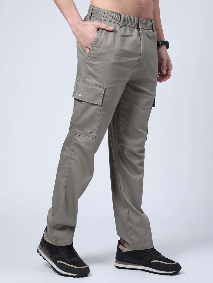 men solid mid rise regular fit cargo  - 22178227 -  Standard Image - 1