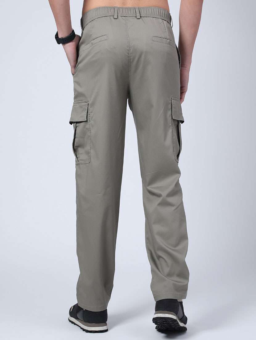 men solid mid rise regular fit cargo  - 22178227 -  Standard Image - 4