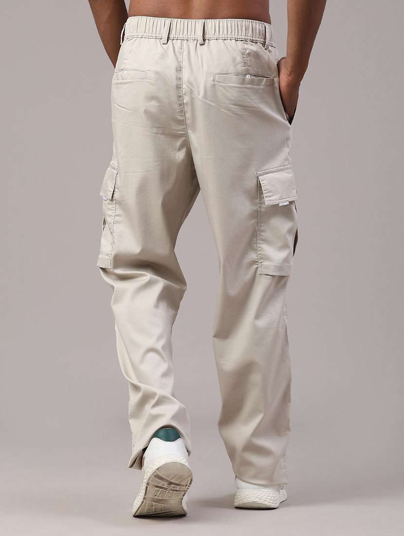 men solid mid rise relaxed fit cargo - 22178230 -  Standard Image - 4