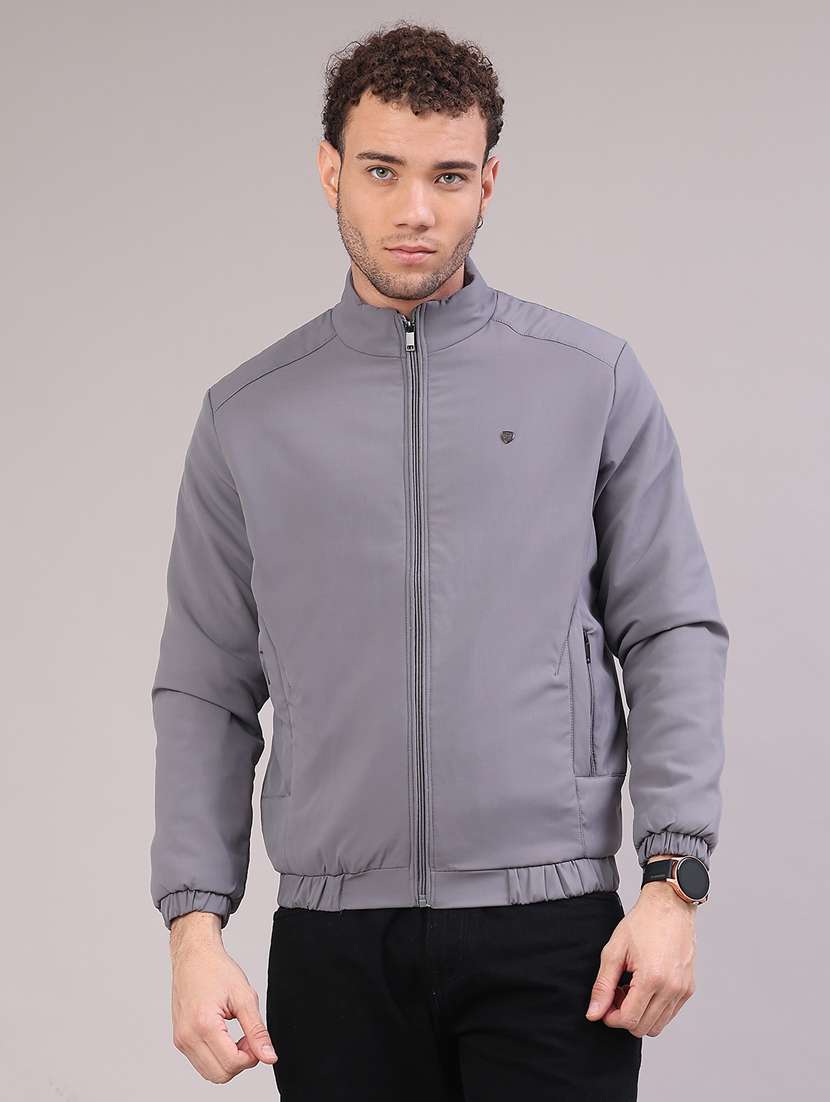 men solid long sleeve insulator bomber jacket - 22178236 -  Standard Image - 1