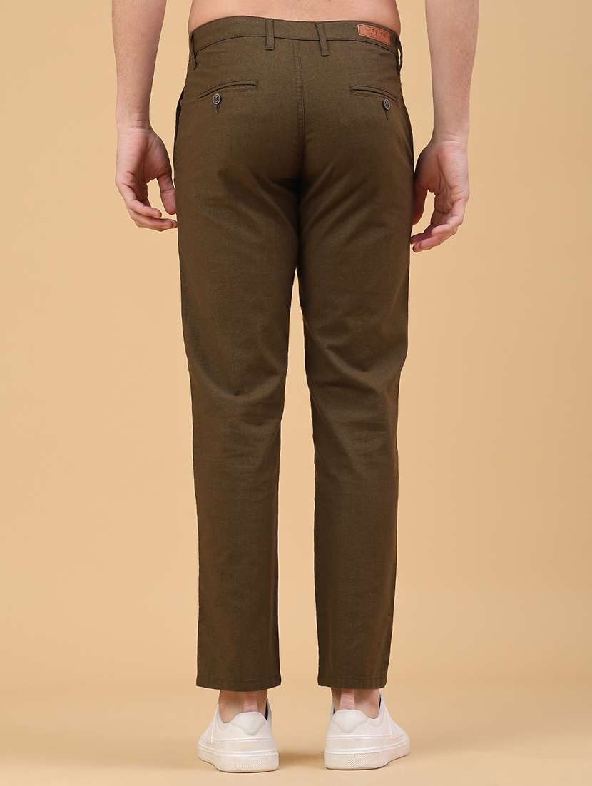 men solid mid rise chinos casual trouser - 22178240 -  Standard Image - 4
