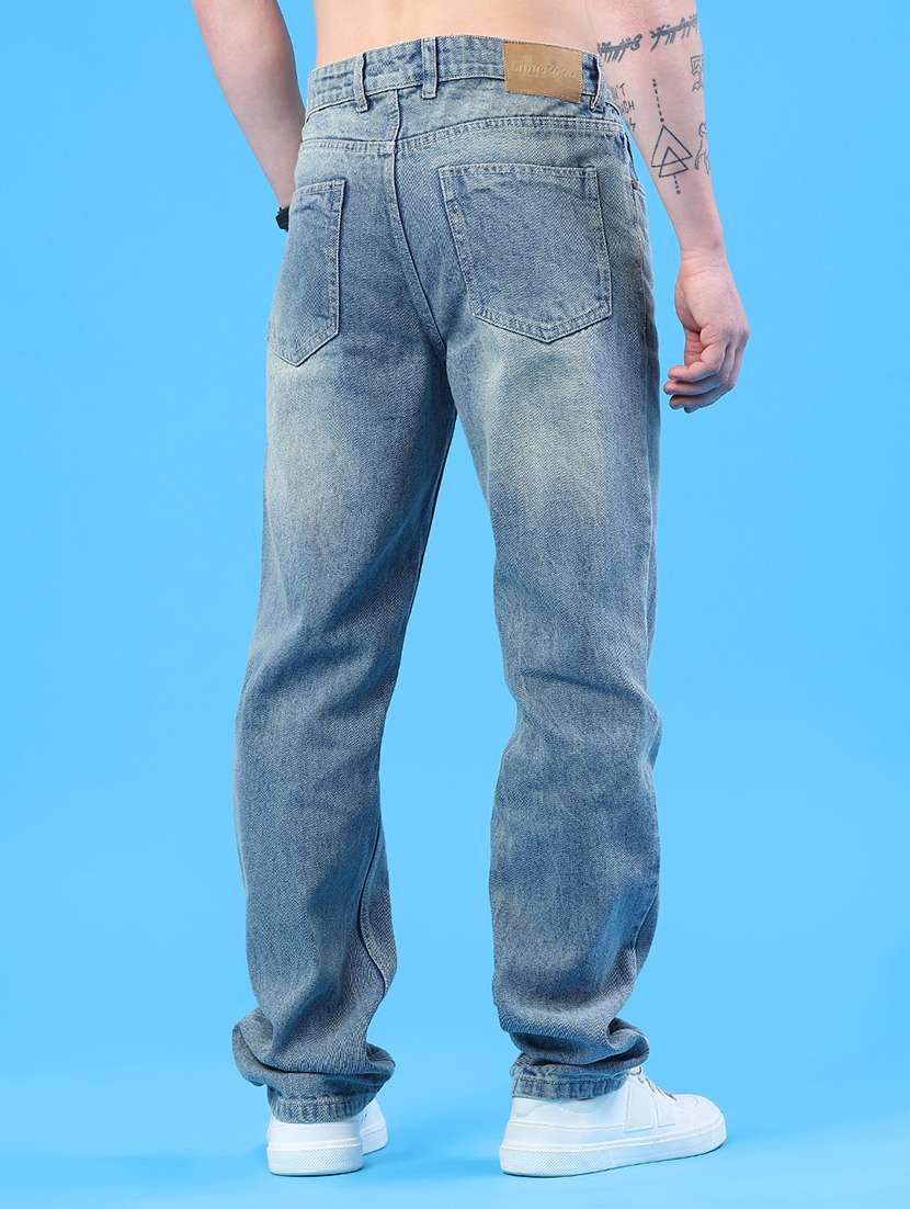men washed mid rise full length straight jeans - 22178242 -  Standard Image - 4