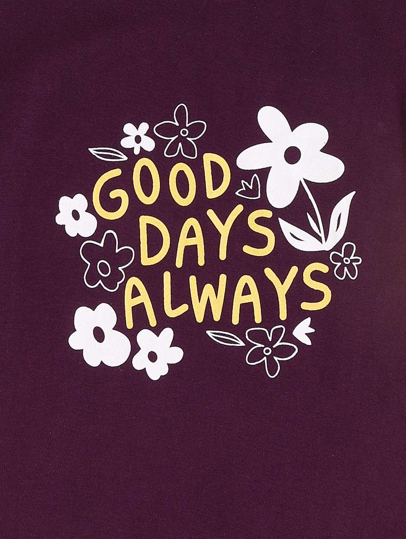 girls maroon cotton tee - 22178260 -  Standard Image - 4