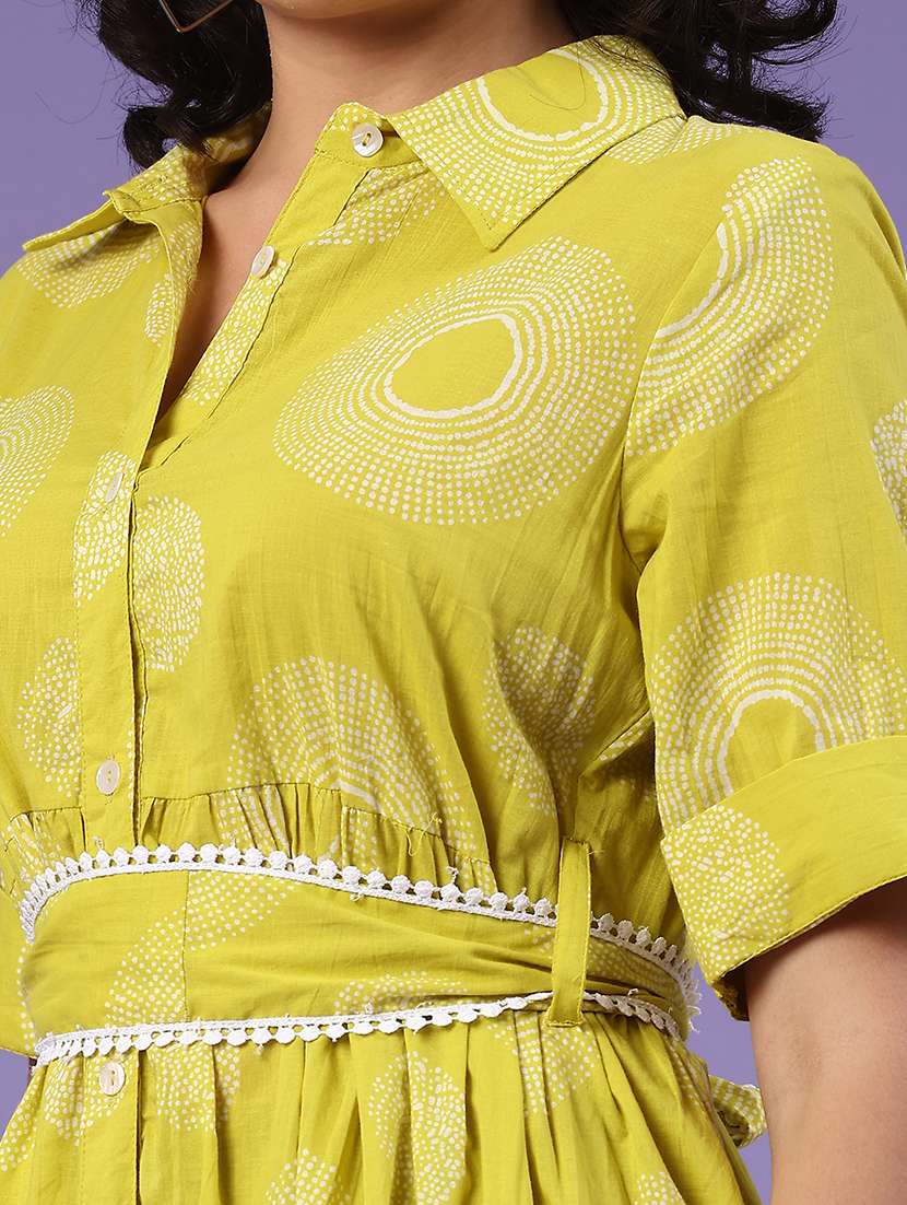 women printed collared tiered dress - 22178278 -  Standard Image - 1