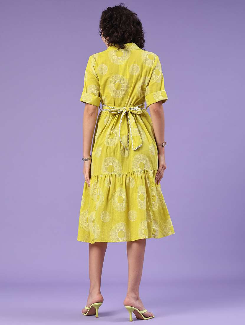 women printed collared tiered dress - 22178278 -  Standard Image - 4