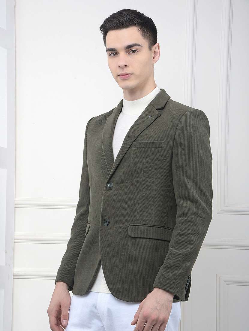 men self design long sleeve single breasted formal blazer - 22178288 -  Standard Image - 1